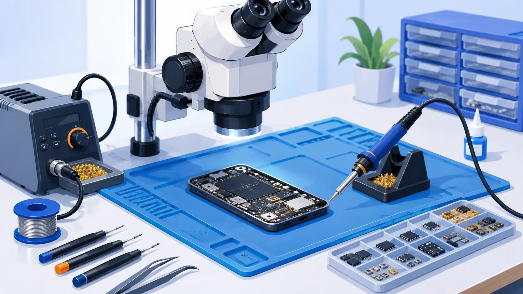 atelier formation microsoudure Réparation carte mère smartphone en micro-soudure