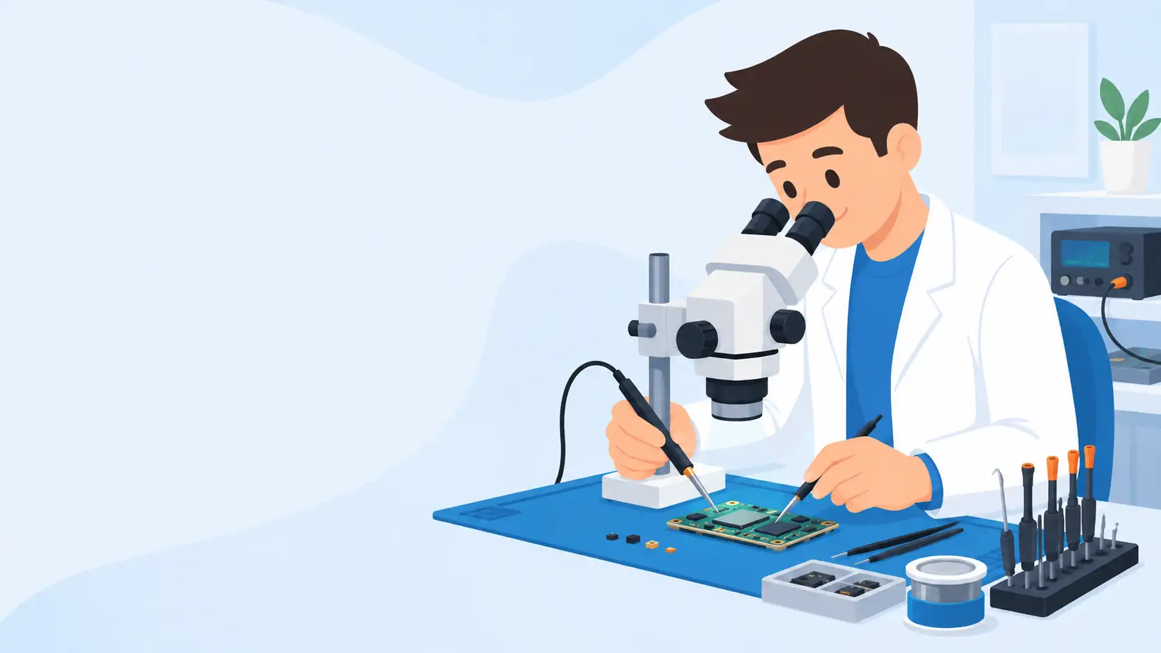 technicien microsoudure Formation micro-soudure smartphone sous microscope